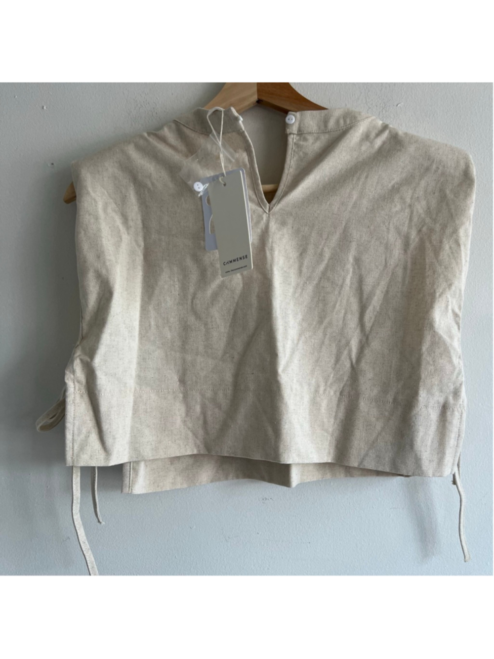 NWT COMMENSE Beige Sleeveless Crop Top S - Picture 4 of 6